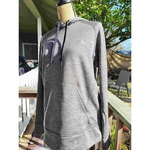 Adidas hooded sweatshirt: Worn once: very soft grey/black w/ thumb holes